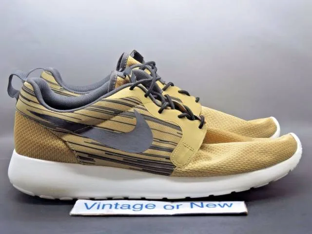 Men's nike roshe run one hyperfuse gold running shoes 636220-701 sz 13