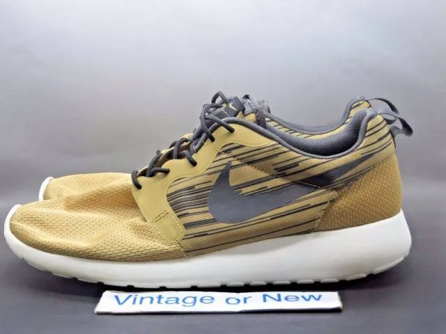 Men's nike roshe run one hyperfuse gold running shoes 636220-701 sz 13