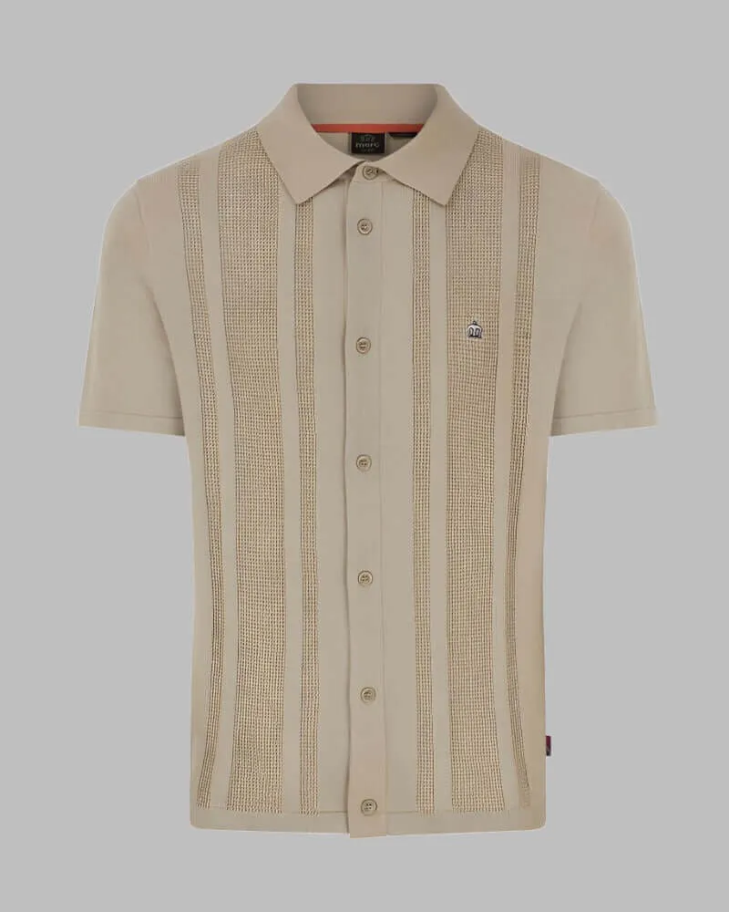 Merc ELSTED Beige Knitted Polo