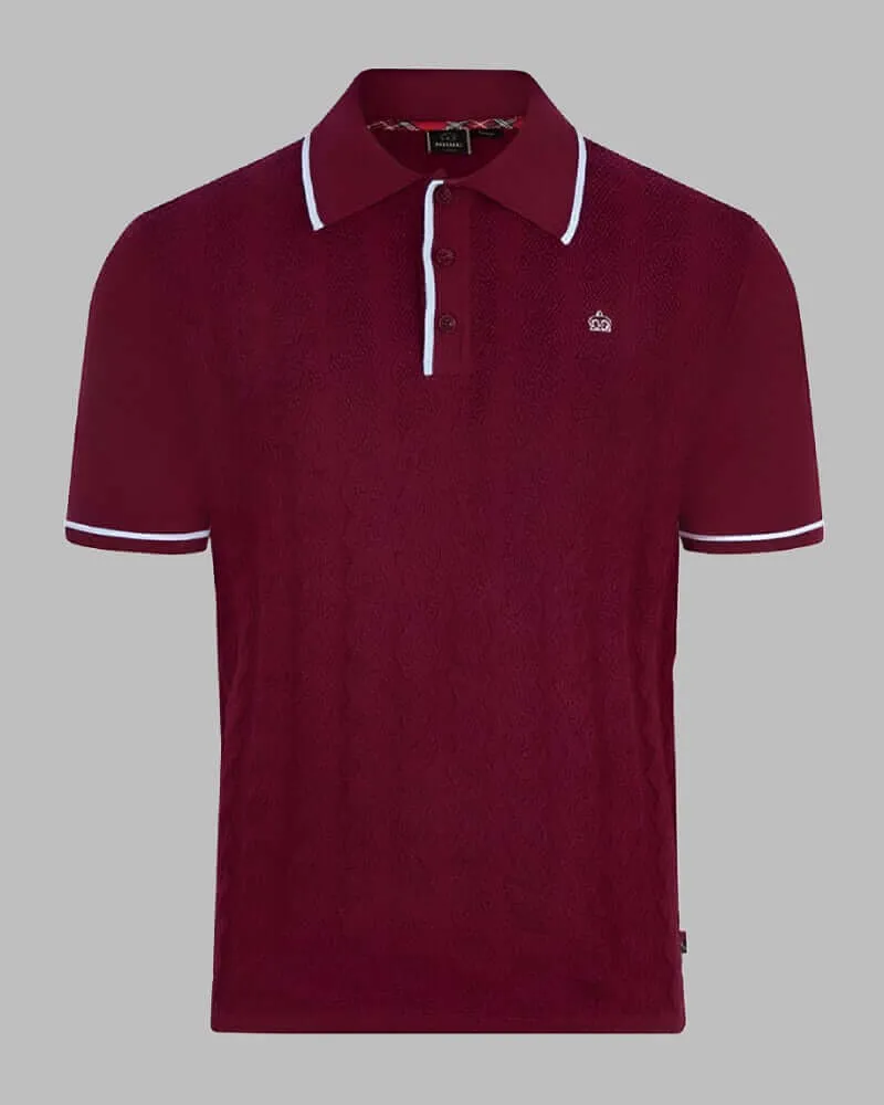 Merc London SMITH Polo Shirt in Burgundy