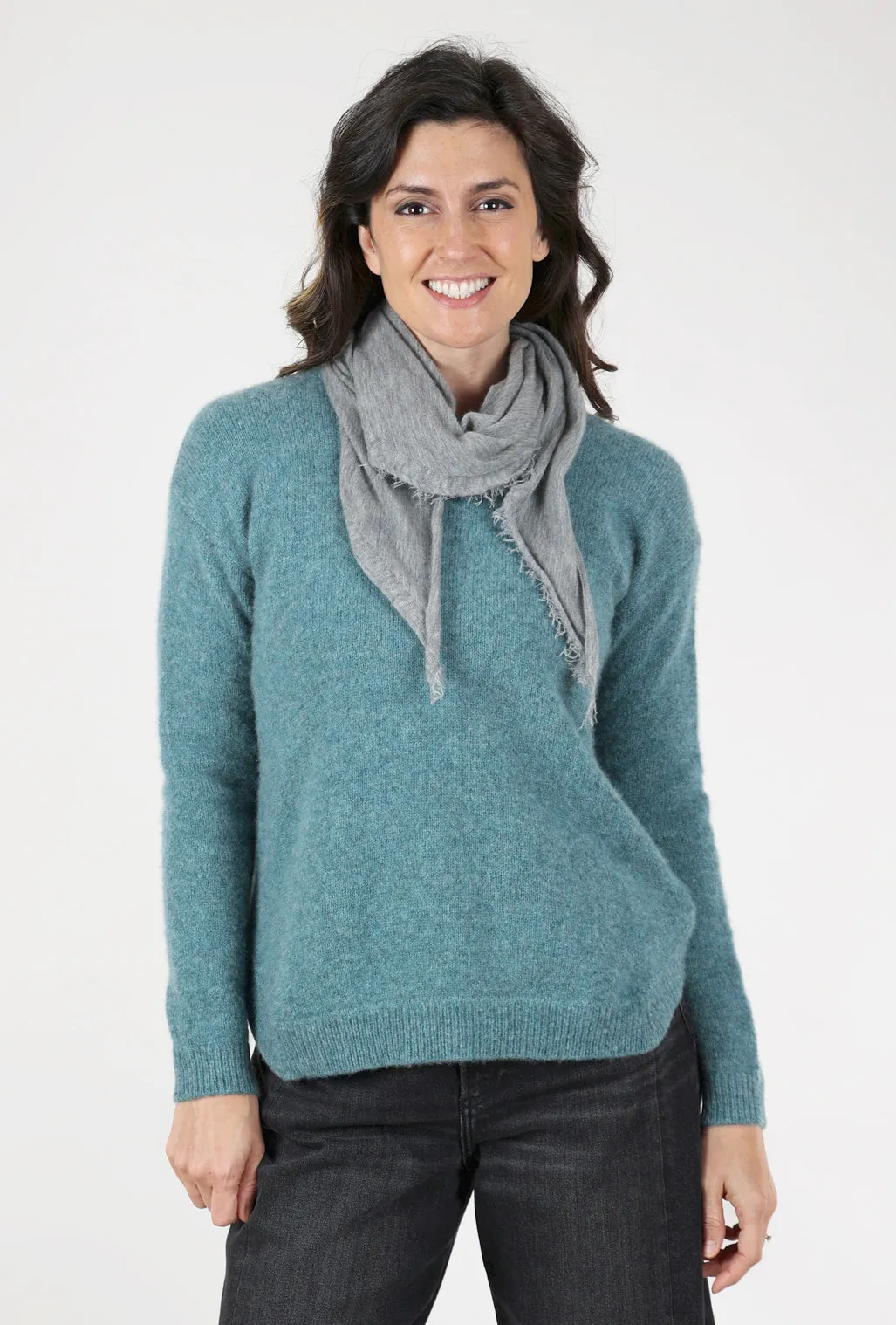 Mini Cashmere Love Scarf, Heather Gray