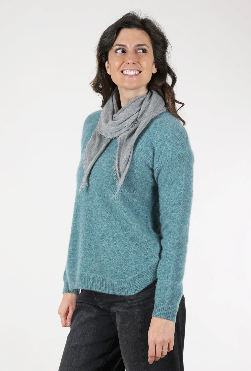 Mini Cashmere Love Scarf, Heather Gray