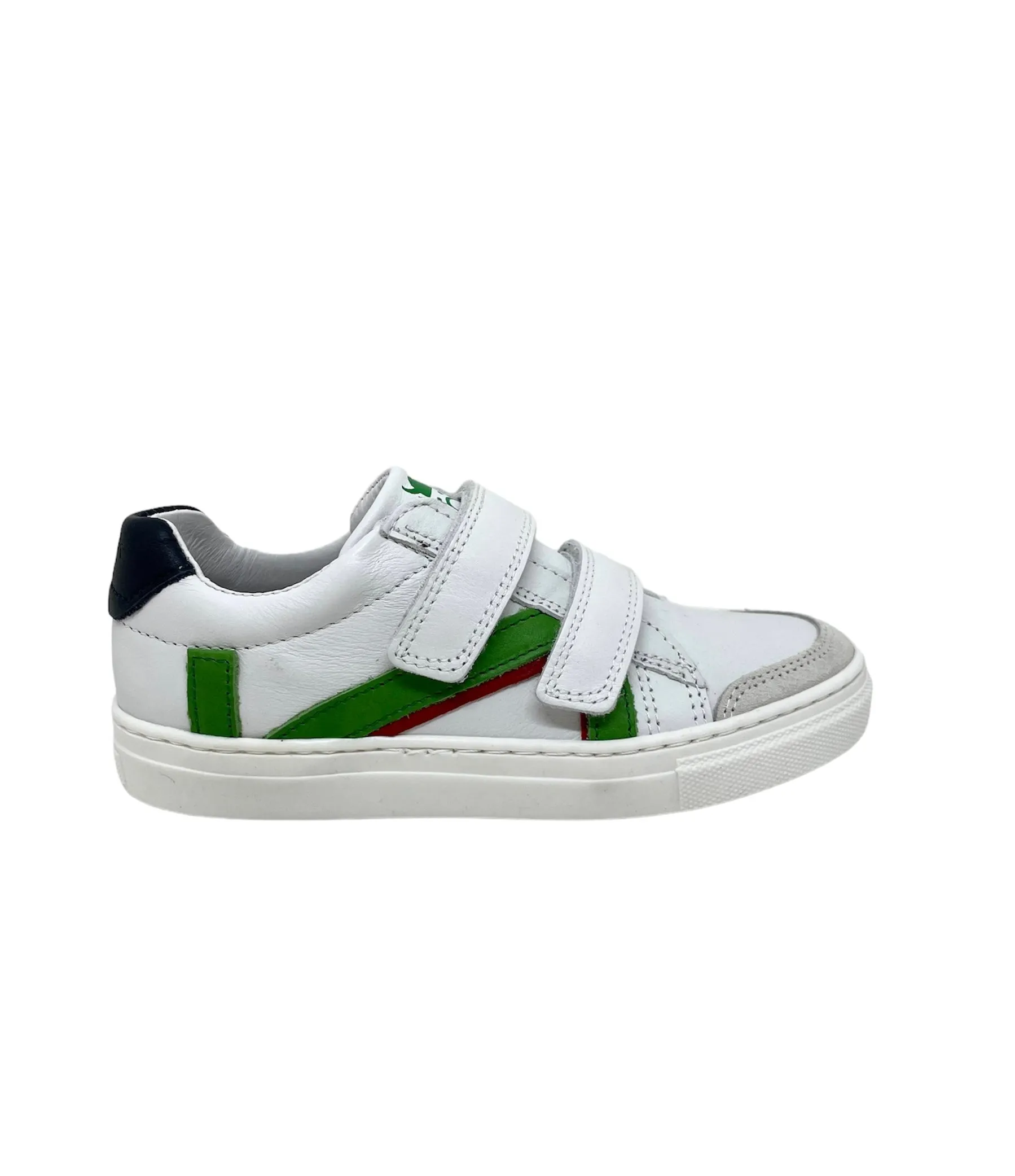 NORVIK FRAV White/Green leather basketball sneakers