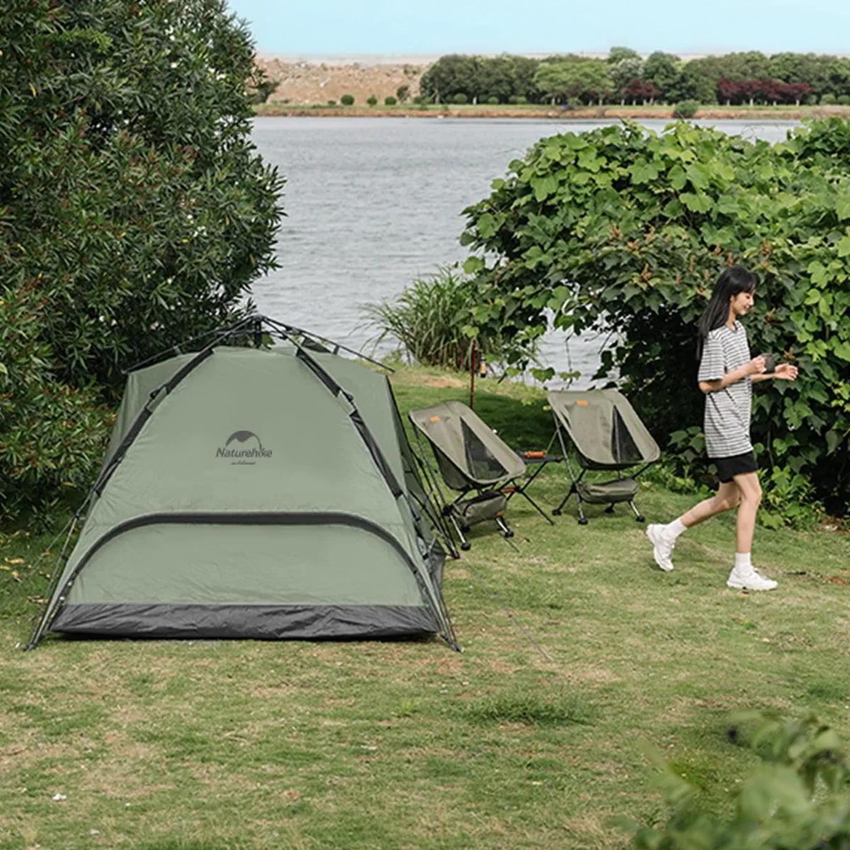 One-touch 3-4 Person Tent for Travel, Festivals, and Sun Shelter