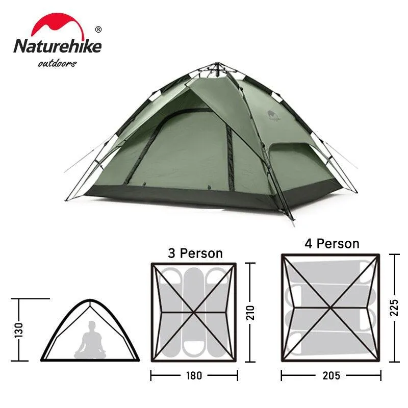 One-touch 3-4 Person Tent for Travel, Festivals, and Sun Shelter