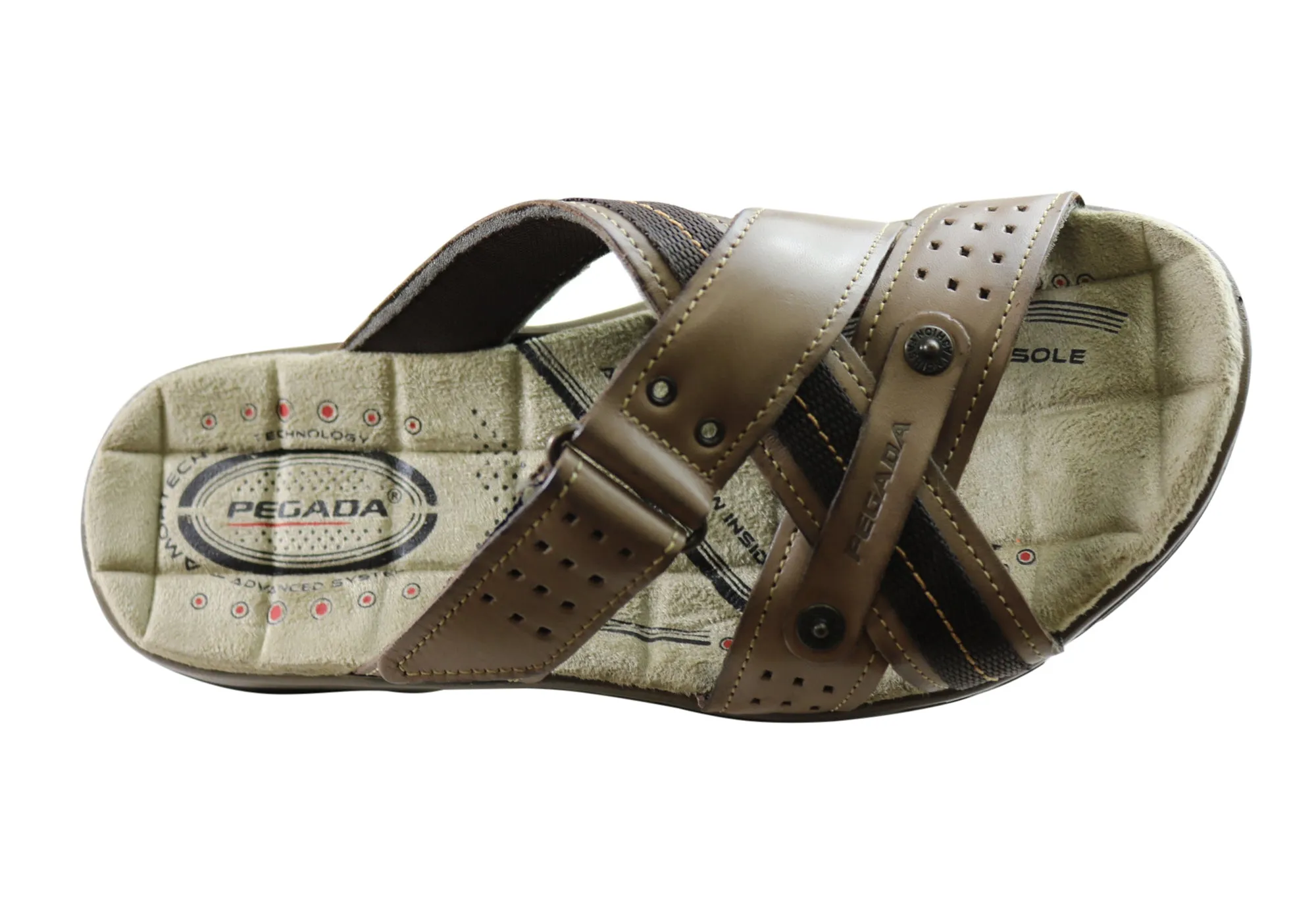 Pegada Nixon Mens Leather Comfortable Slide Sandals Made In Brazil