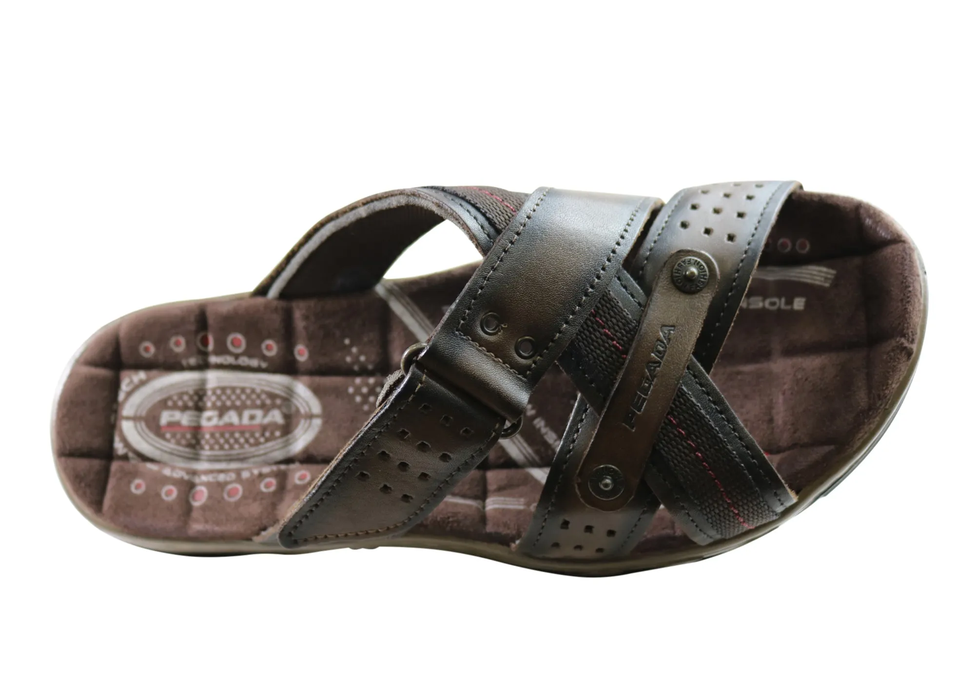 Pegada Nixon Mens Leather Comfortable Slide Sandals Made In Brazil