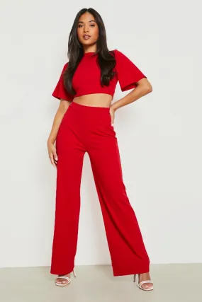 Petite Cape Sleeve Top & Pants Two-Piece