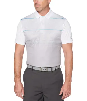 Pga Tour Mens Geo Stripe Rugby Polo Shirt