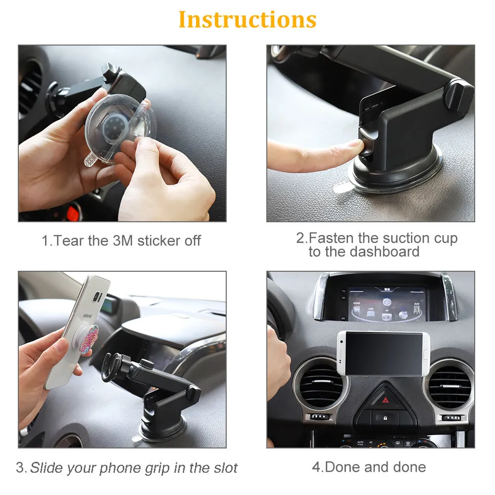 Phone Holder for Car with Grip