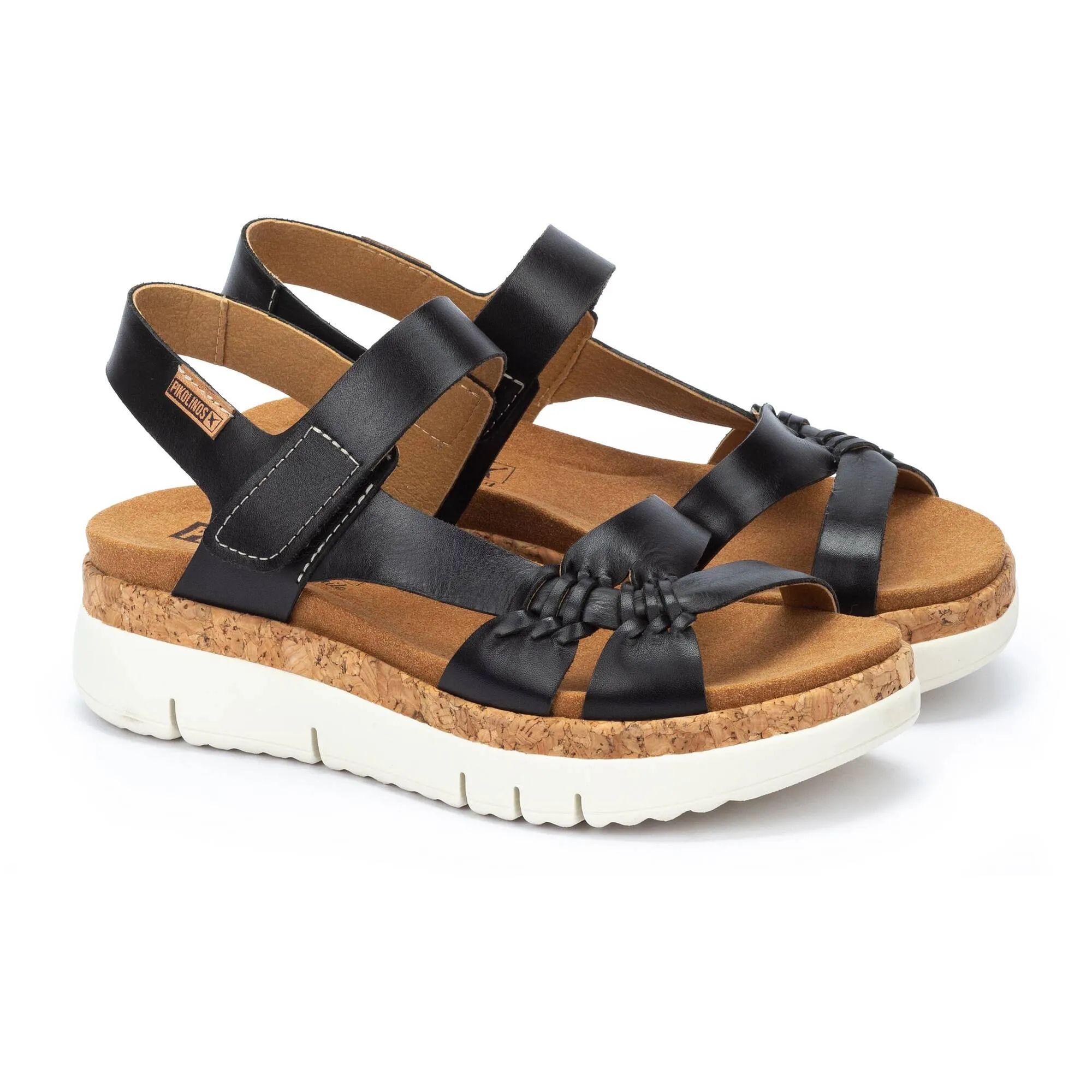 Pikolinos Palma Leather Sandals-Black