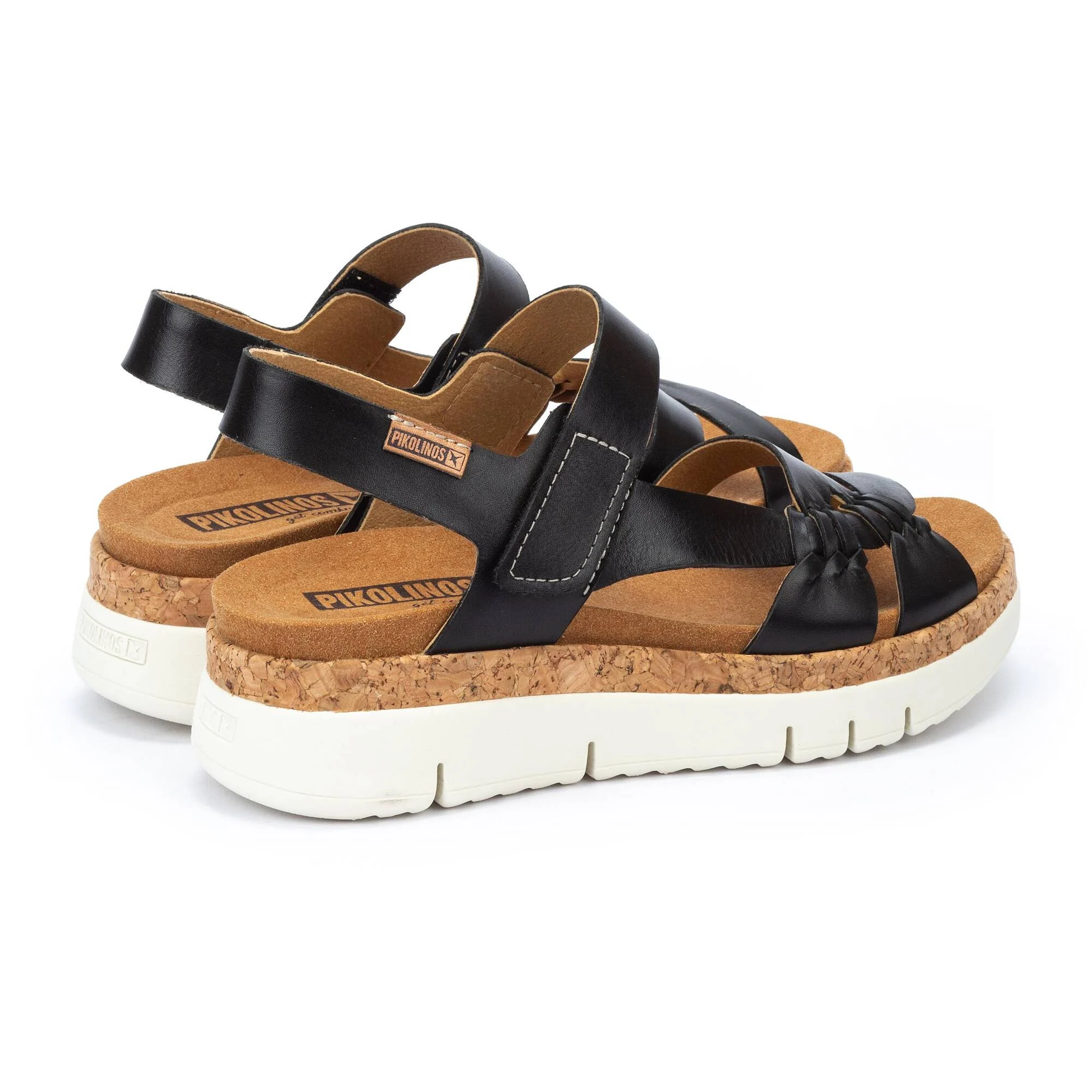 Pikolinos Palma Leather Sandals-Black