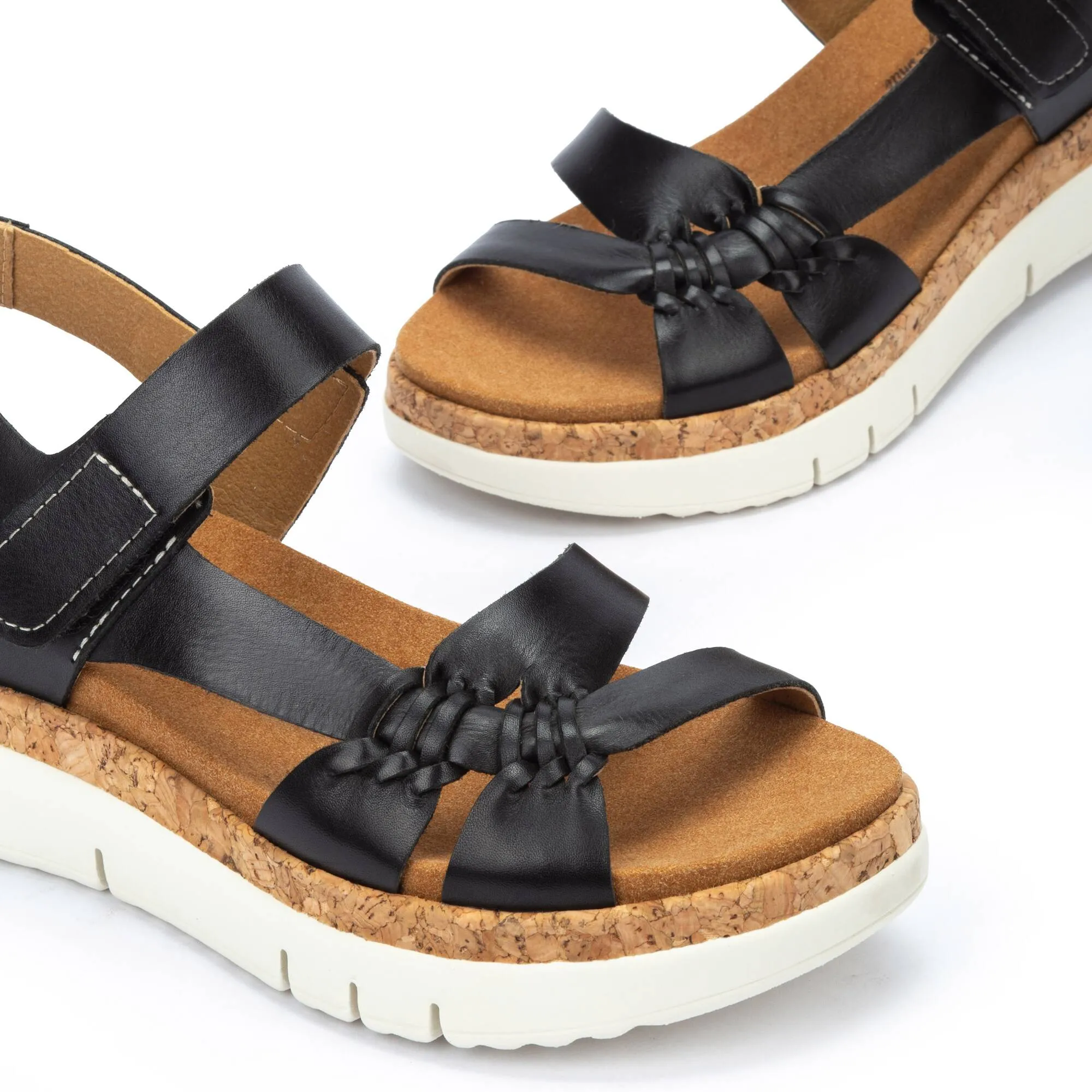 Pikolinos Palma Leather Sandals-Black