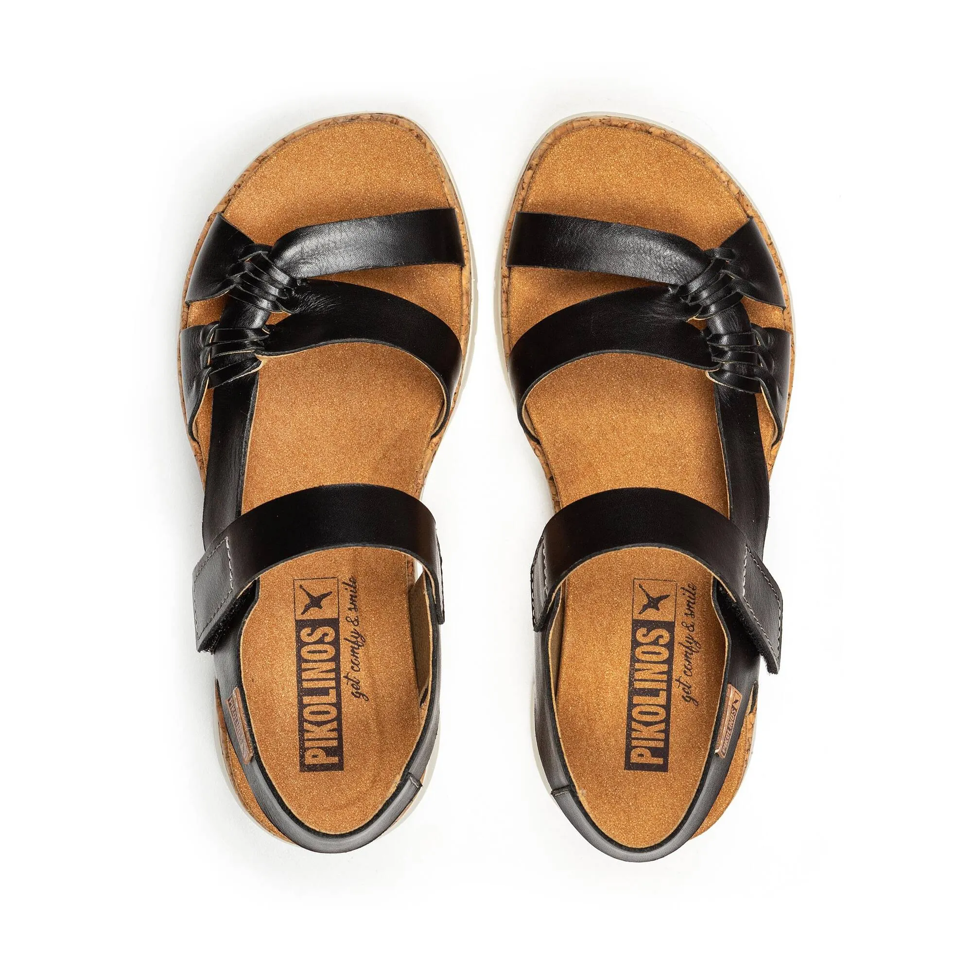 Pikolinos Palma Leather Sandals-Black