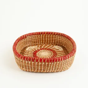 Pine needles Raffia Basket Red