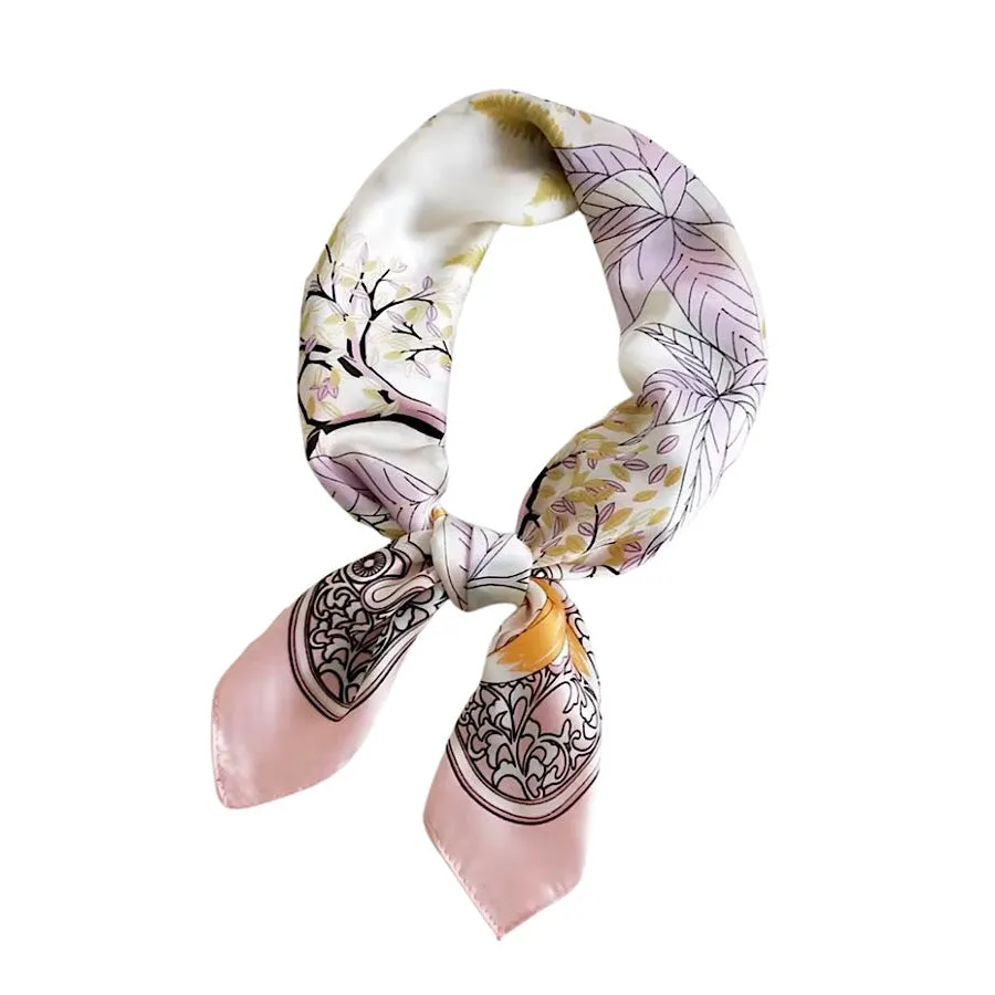 Pink Print Satin Scarf - ETA 5/22