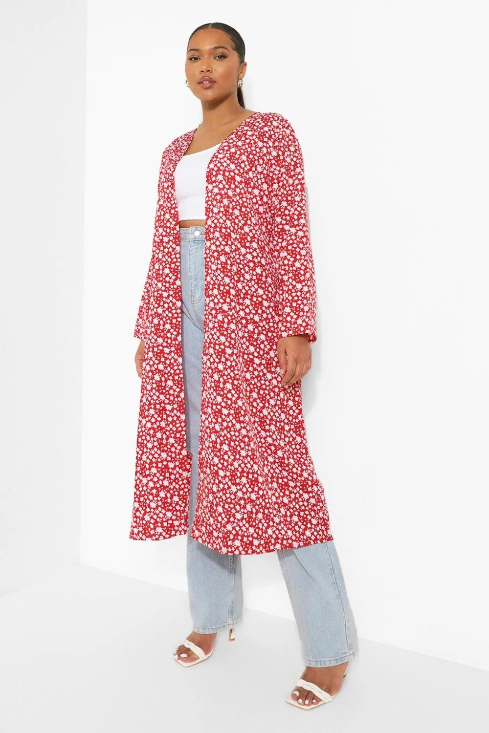 Plus Ditsy Floral Kimono