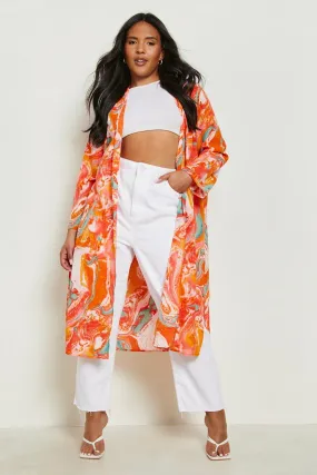 Plus Marble Woven Midi Kimono