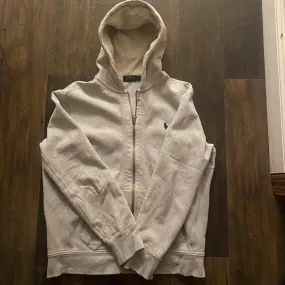 Polo Ralph Lauren Men's Cream and Grey Hoodie