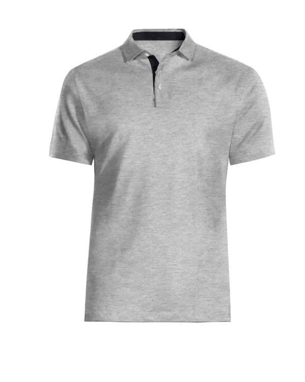  Polo slim fit gris de manga corta