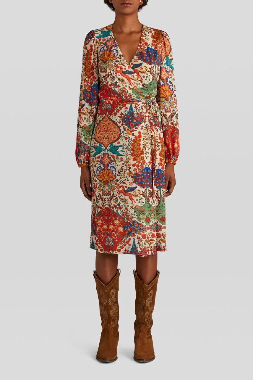 Printed Jersey Wrap Dress