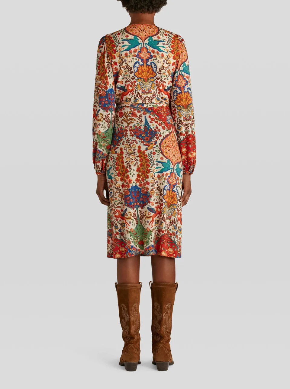 Printed Jersey Wrap Dress