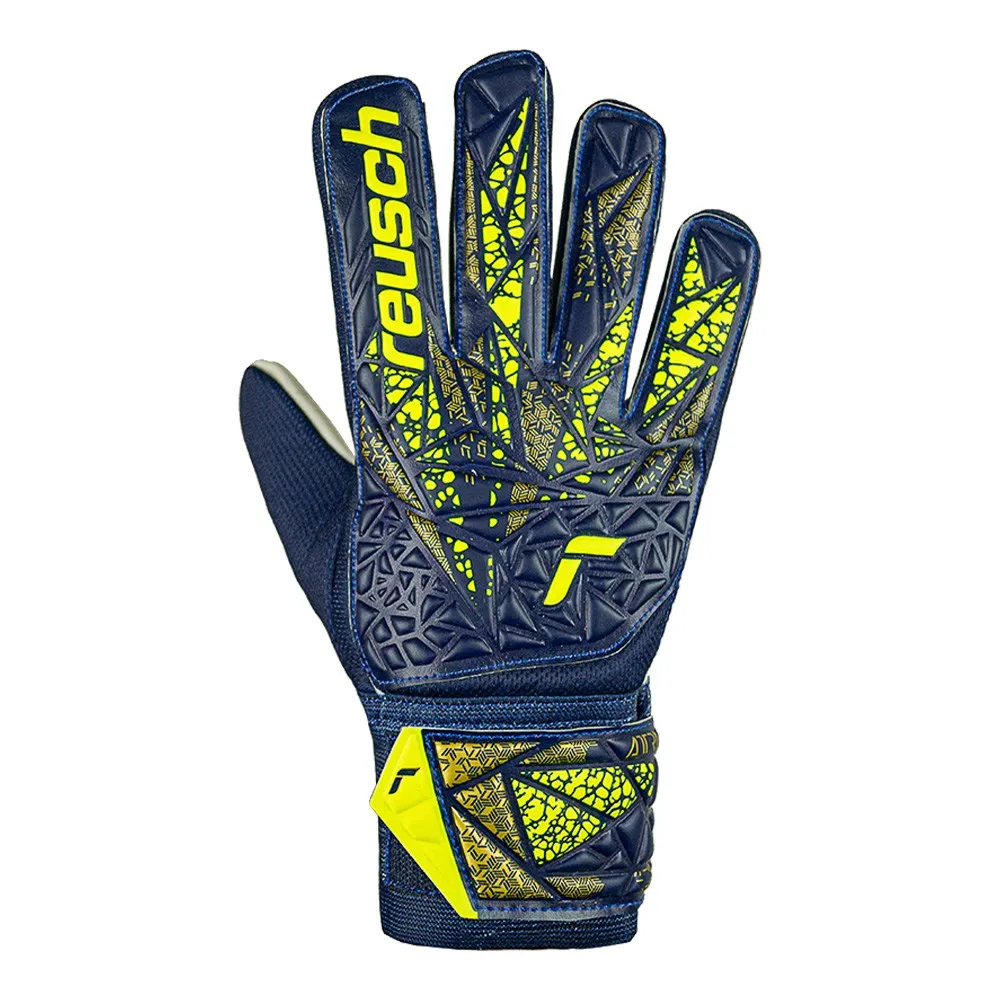 Reusch Junior GK Gloves - Blue/Yellow - Solid Starter.