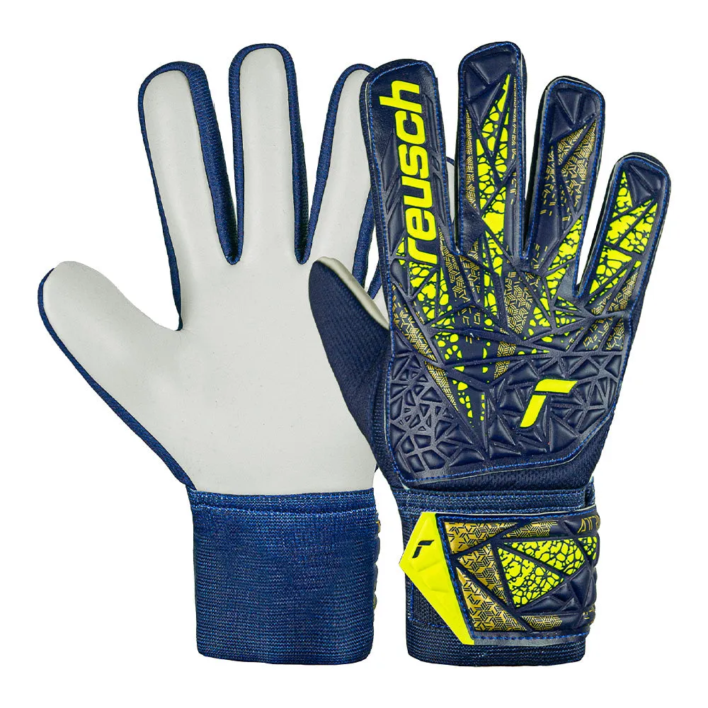 Reusch Junior GK Gloves - Blue/Yellow - Solid Starter.