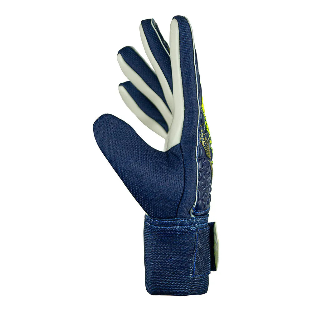 Reusch Junior GK Gloves - Blue/Yellow - Solid Starter.