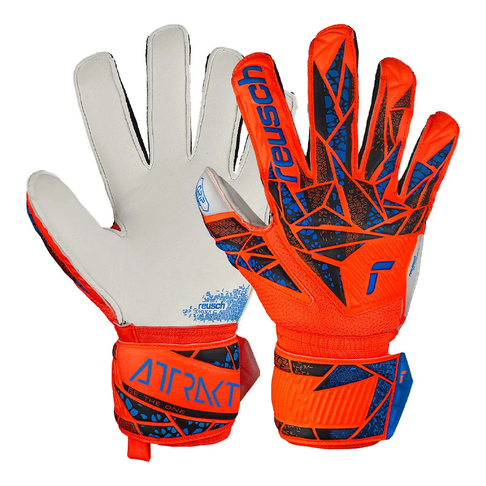 Reusch Junior GK Gloves - Solid Finger Support - Orange/Blue