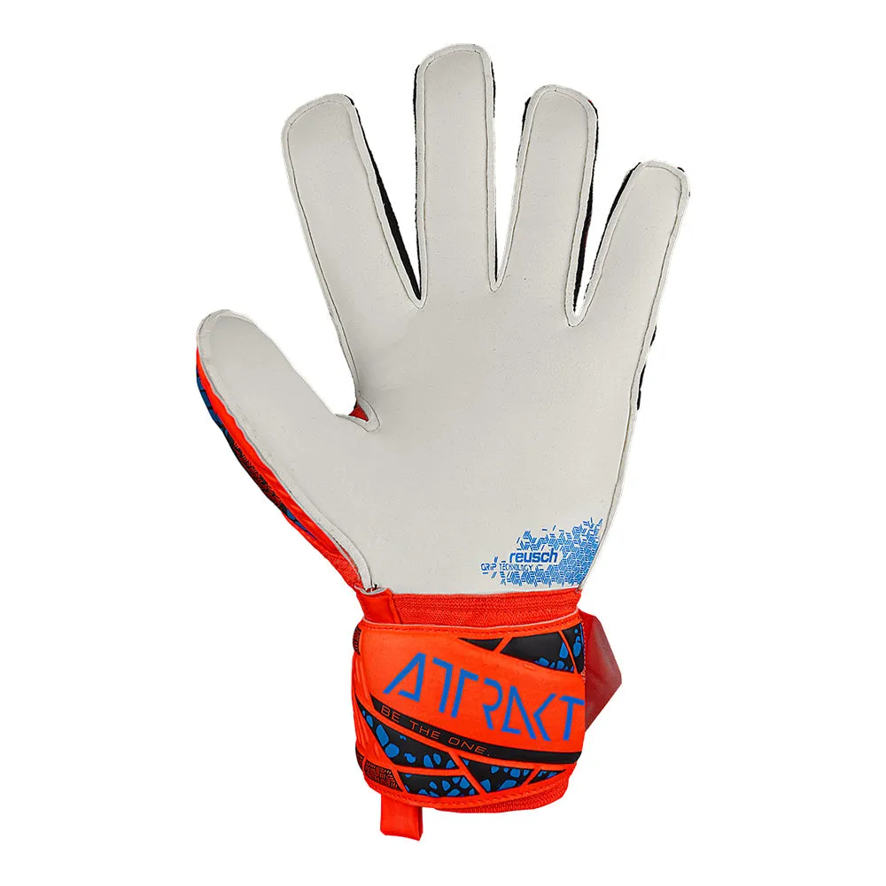 Reusch Junior GK Gloves - Solid Finger Support - Orange/Blue