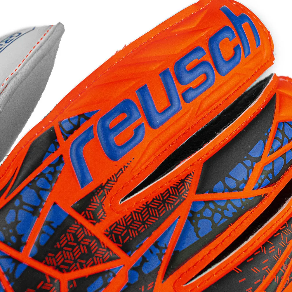 Reusch Junior GK Gloves - Solid Finger Support - Orange/Blue