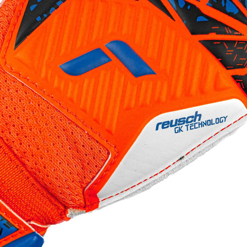 Reusch Junior GK Gloves - Solid Finger Support - Orange/Blue