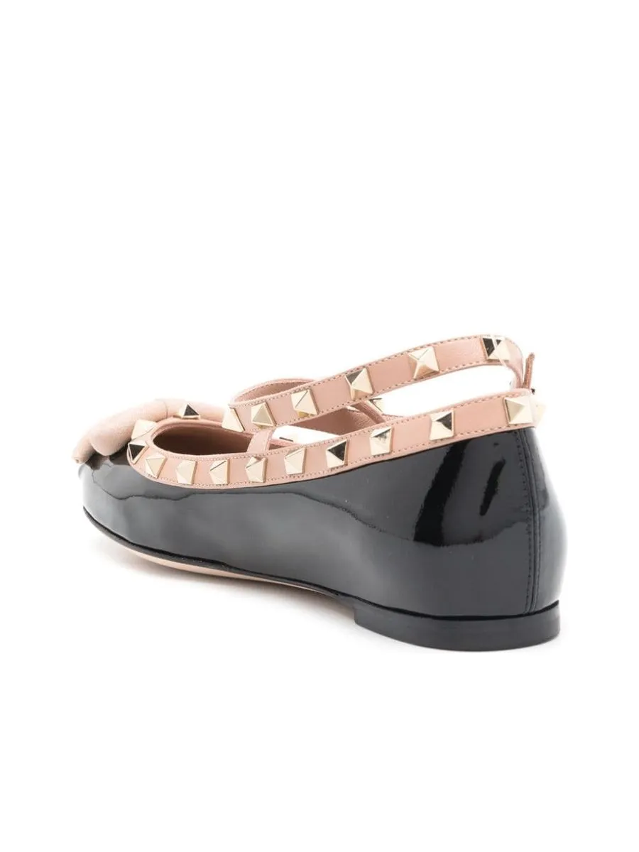 Rockstud Patent Leather Ballet Flats