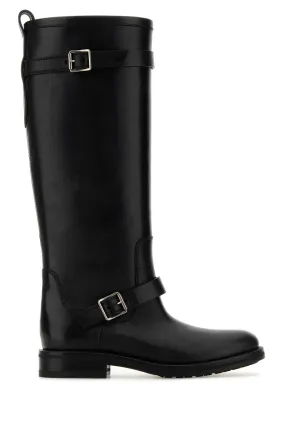 Saint Laurent Black Leather River Boots