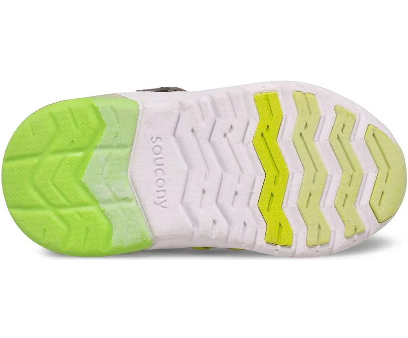 Saucony Kids Boys Flash Glow 2.0 Jr. Sneakers- Grey/ Lime