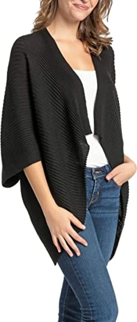 Save The Ocean Women's Recycled Knit Kimono Black Size One Size