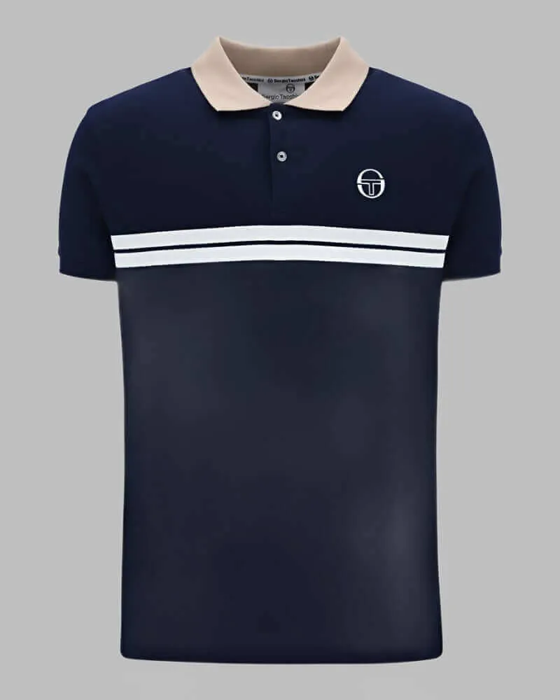 Sergio Tacchini Polo in Maritime Blue-Humus