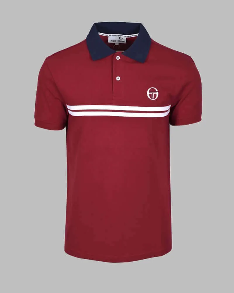 Sergio Tacchini SUPERMAC Polo Tibetan Red Maritime Blue