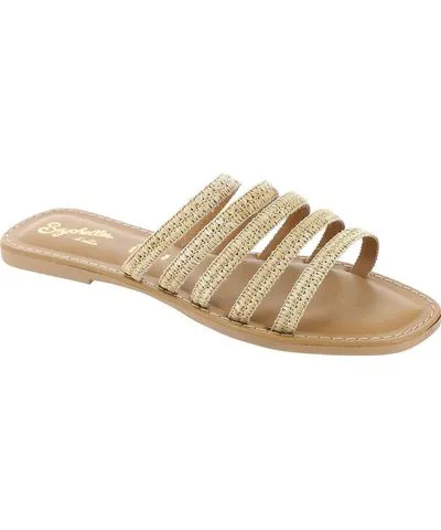 Seychelles Topanga Womens Leather Strappy Slide Sandals