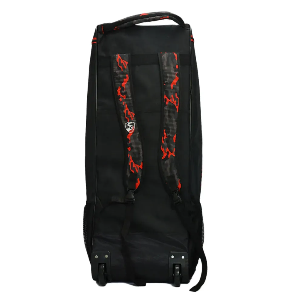 SG Savage X4 Wheelie Duffle Cricket Kit Bag - Black/Orange