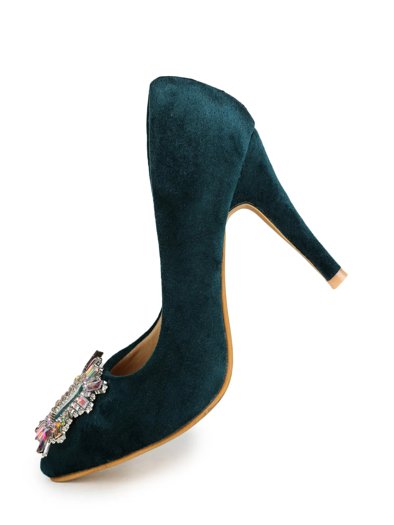 Shezone Bottle Green Women Heels