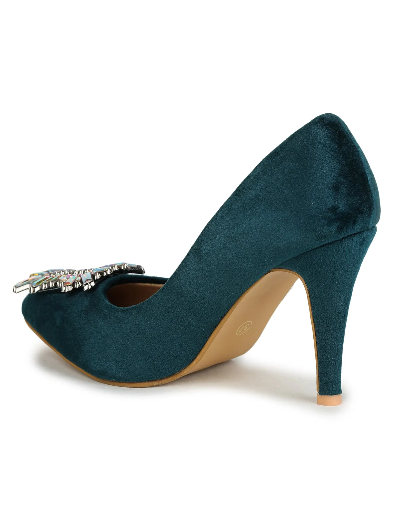 Shezone Bottle Green Women Heels