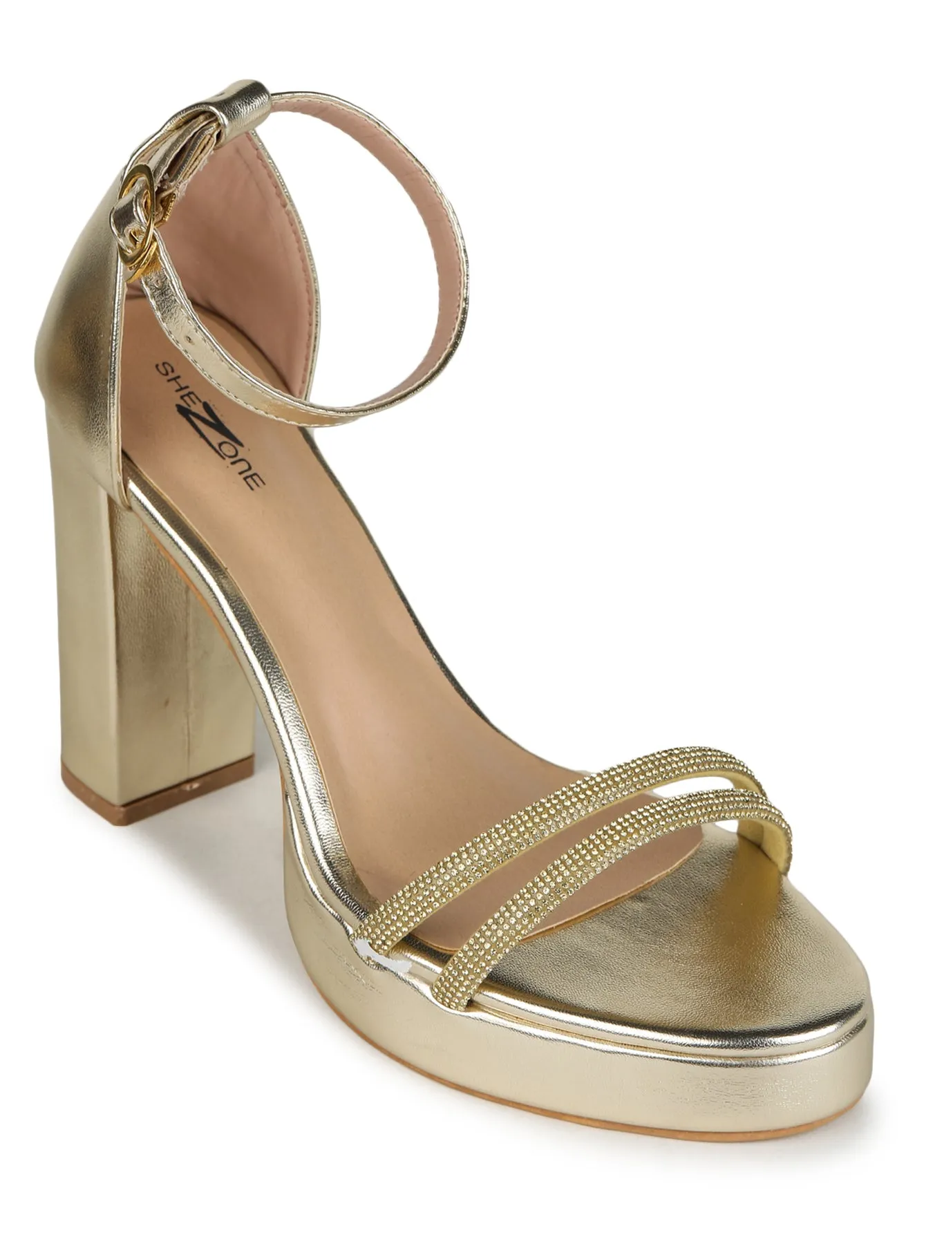 Shezone Golden Women Heels