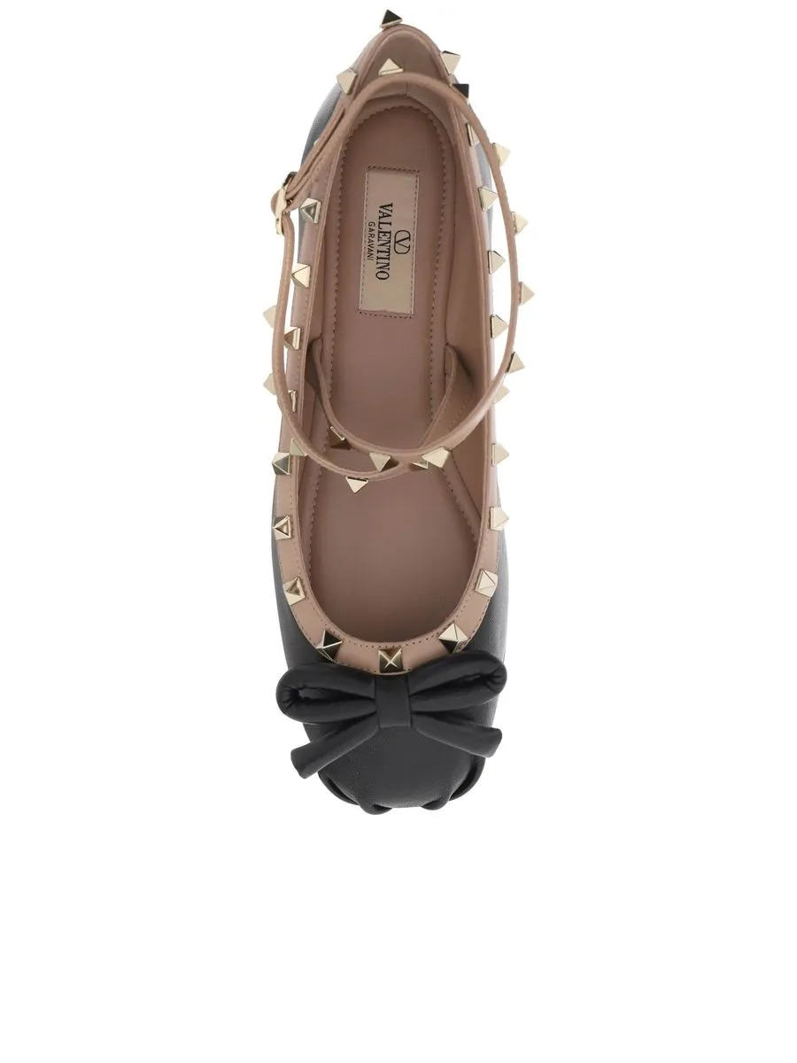 Silk Rockstud Ballet Flats