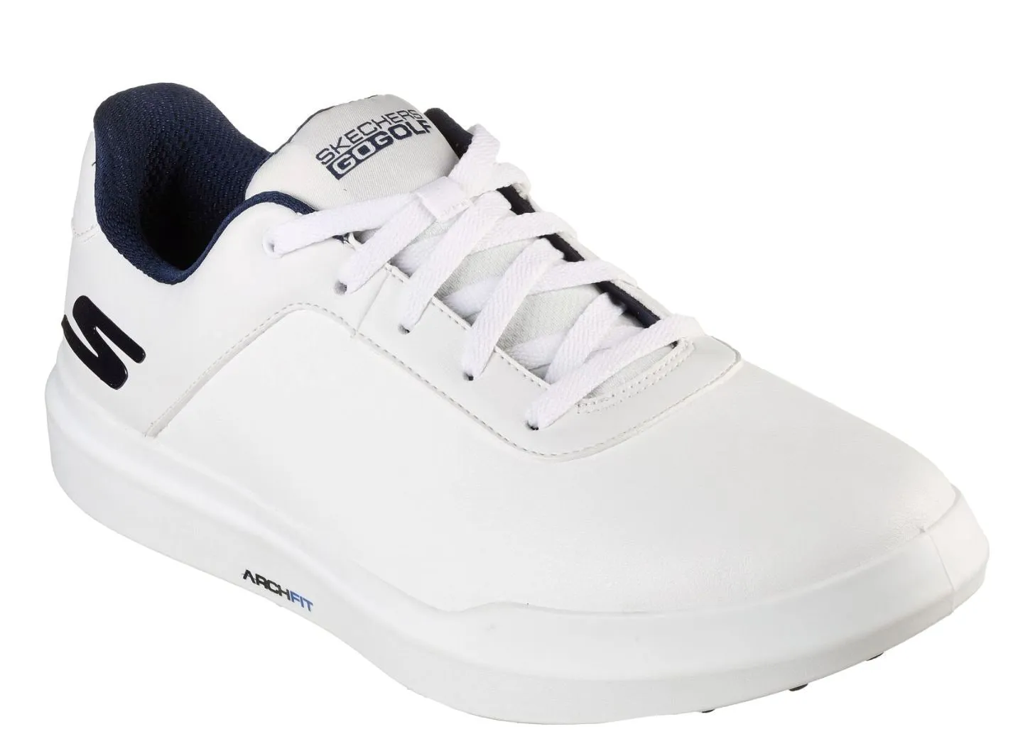 Skechers Go Golf Drive 5 Men's Golf Shoes - White/Navy 214037