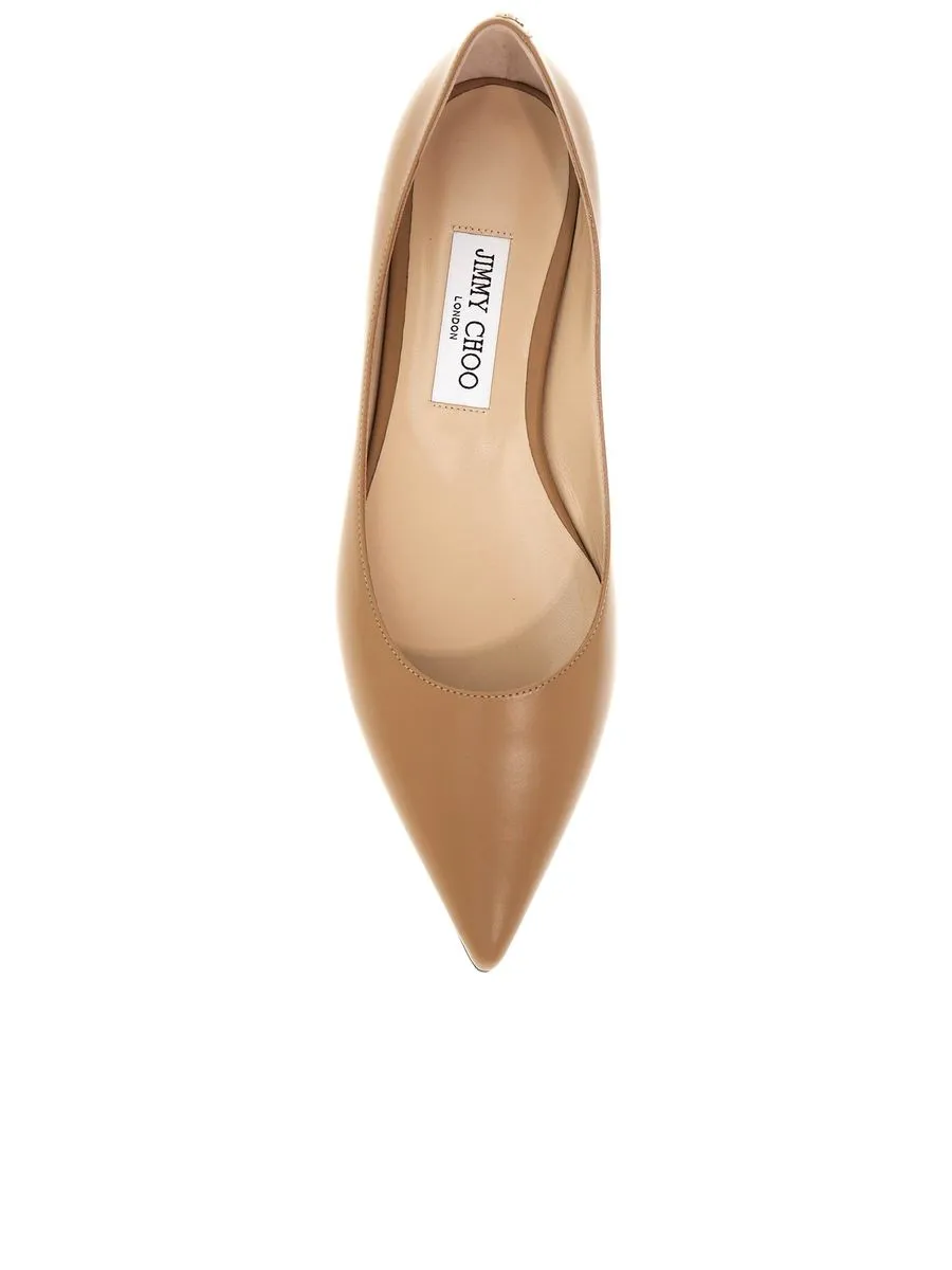 Smooth Leather Love Ballerina Flats