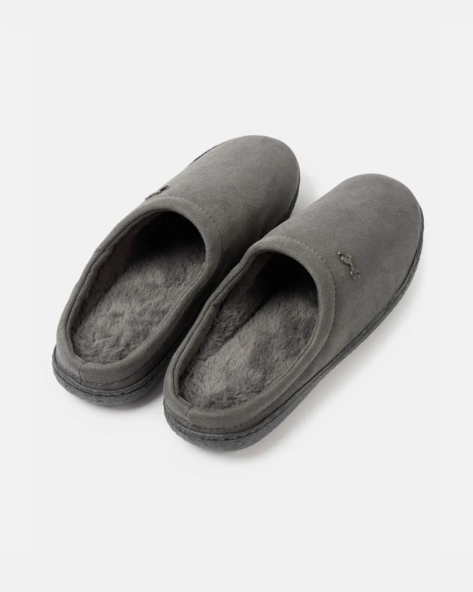 Spurs Mens Grey Mule Slippers