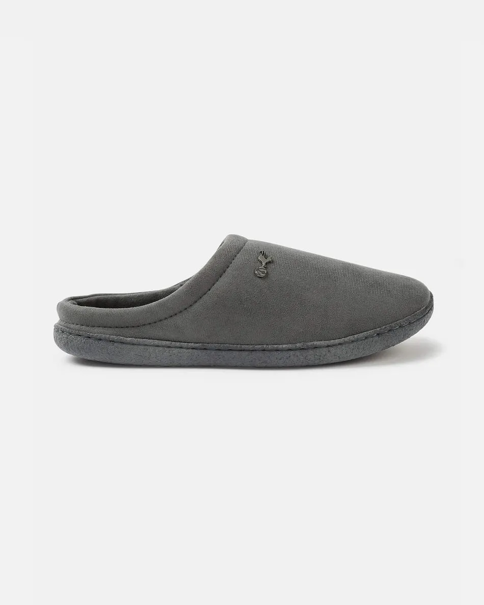 Spurs Mens Grey Mule Slippers