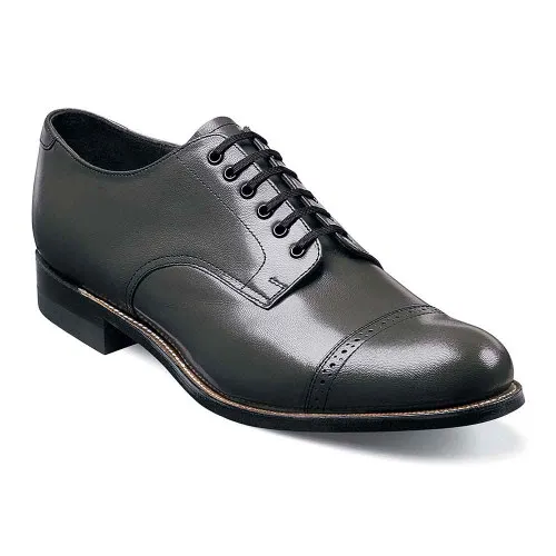 Stacy Adams Madison Gray Kidskin Leather Cap Toe Oxfords